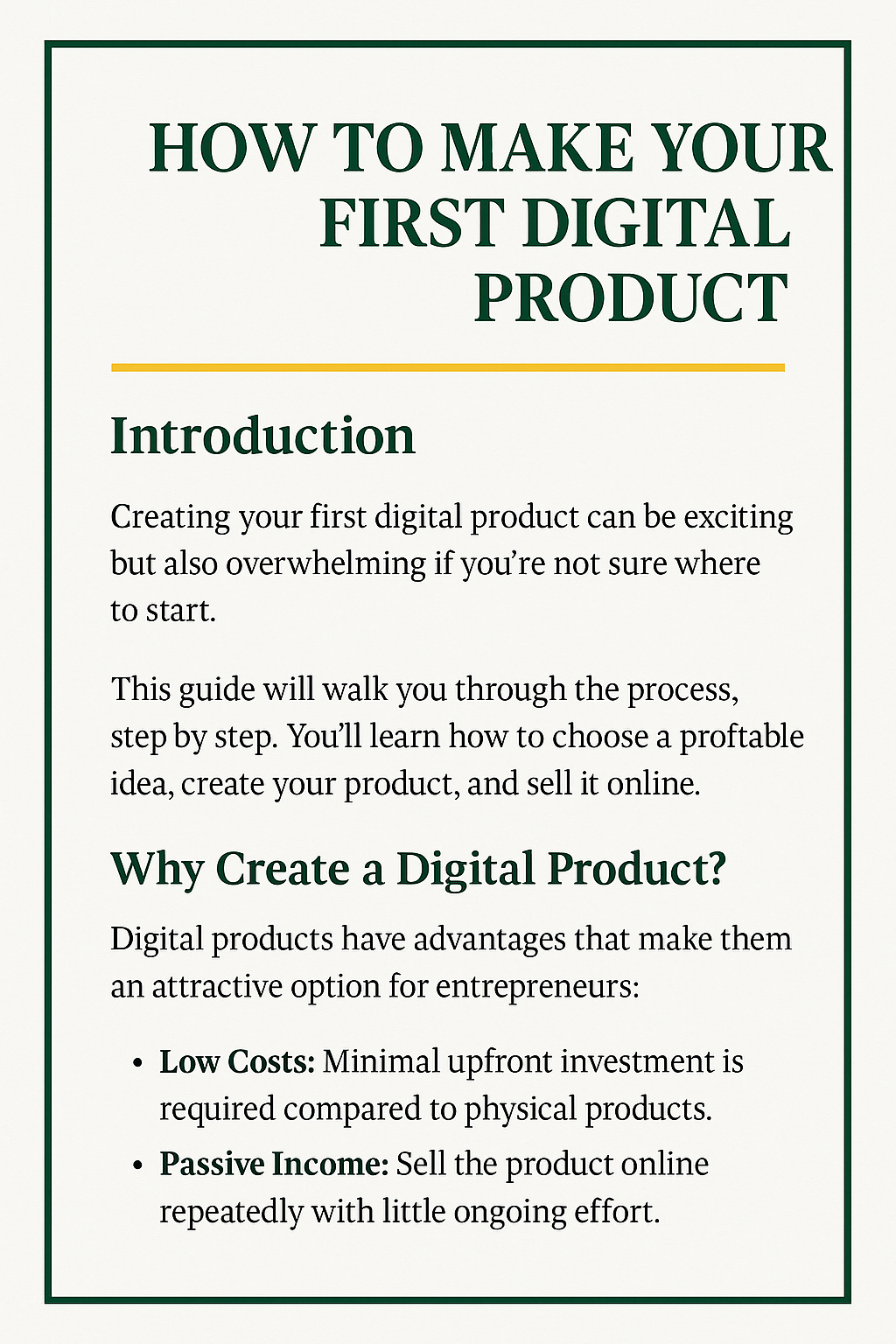 How to Make Your First Digital Product – Step by Step