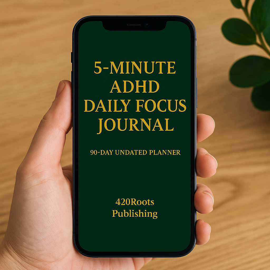 5-Minute ADHD Daily Focus Journal (Undated, 90 Days)