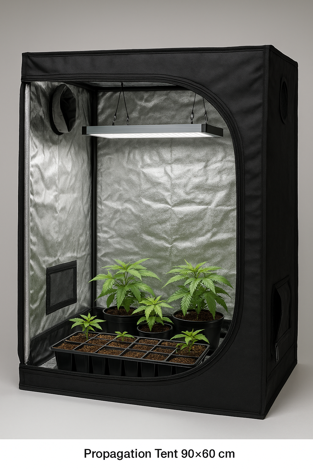 Propagation Tent 90×60×90 cm – Lightproof Mylar Seedling Tent