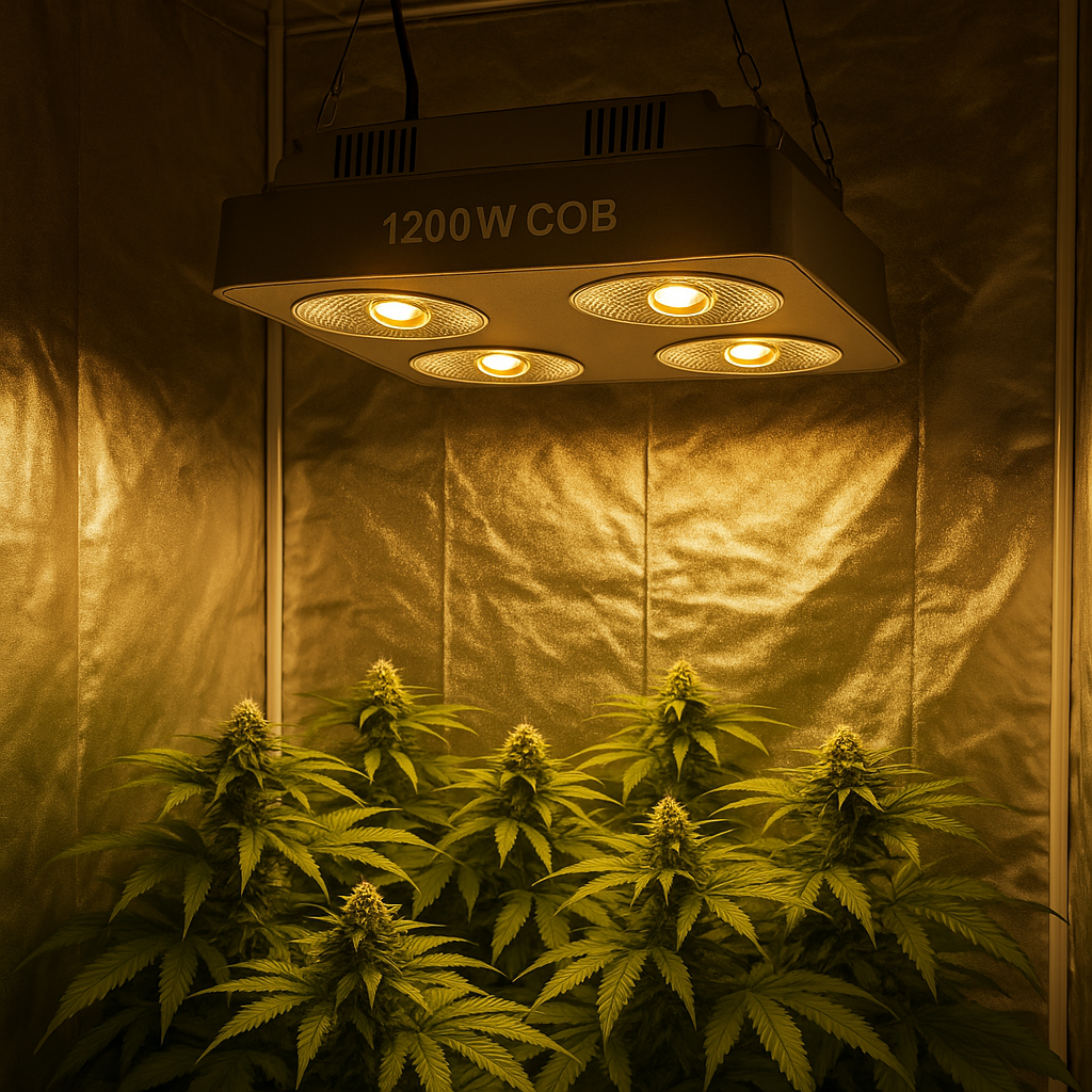 LED Grow Light 1200W – COB + Reflector, Full Spectrum