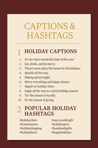 Luxury Christmas Content Creator Kit – 120 AI Prompts, 20 Canva Templates & 200 Captions