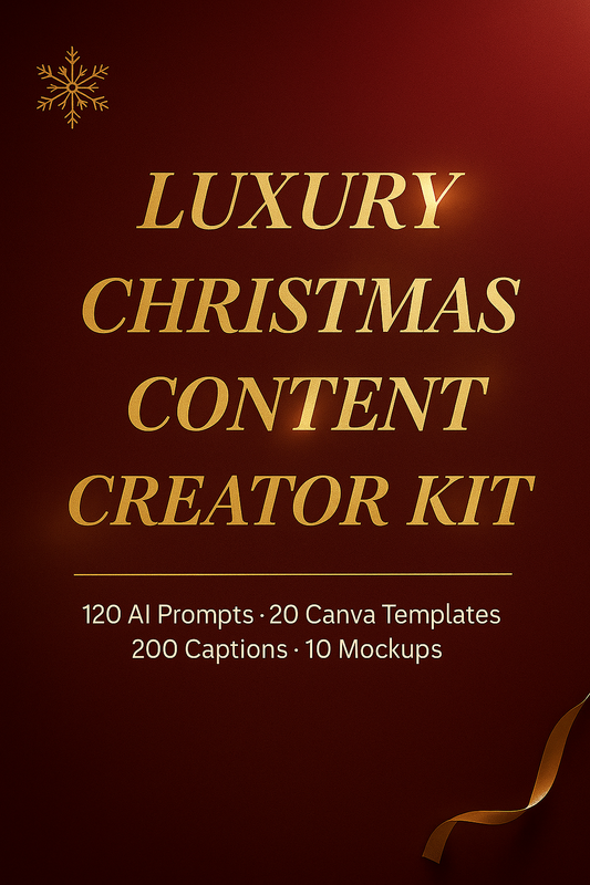 Luxury Christmas Content Creator Kit – 120 AI Prompts, 20 Canva Templates & 200 Captions