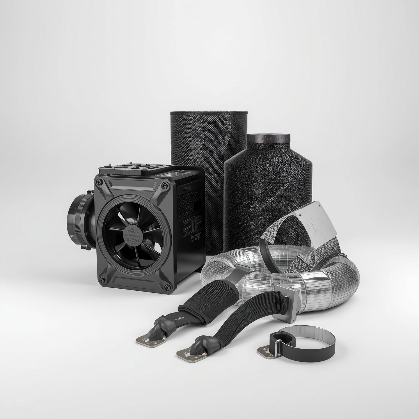 Complete Ventilation Kit 200 mm (8″) – High-Pressure Fan, Carbon Filter (EU)