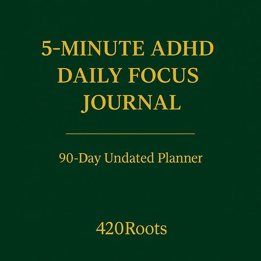 5-Minute ADHD Daily Focus Journal (Undated, 90 Days)