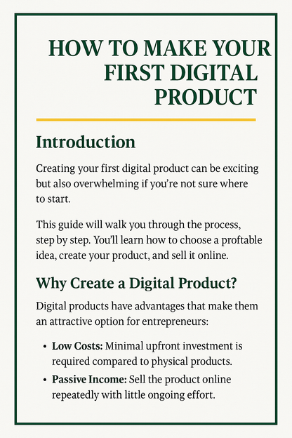 How to Make Your First Digital Product – Step by Step