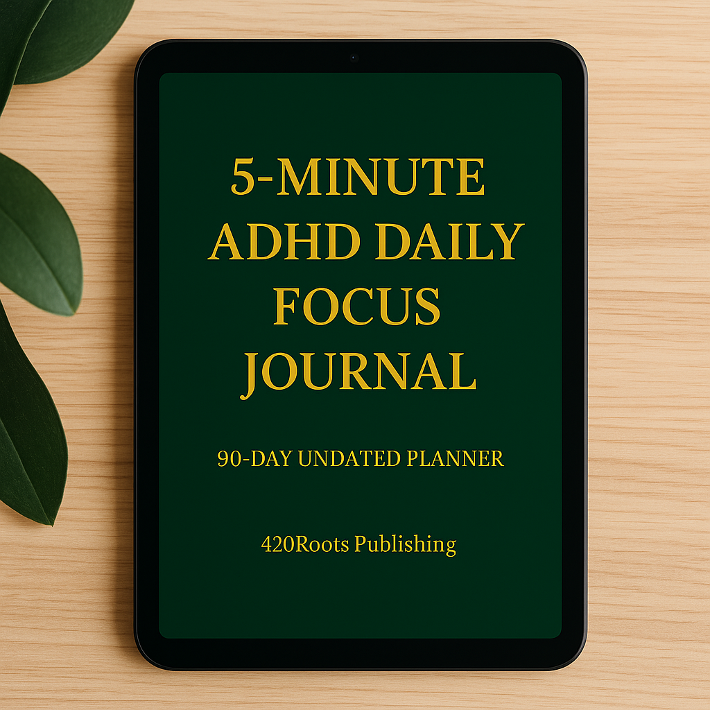 5-Minute ADHD Daily Focus Journal (Undated, 90 Days)